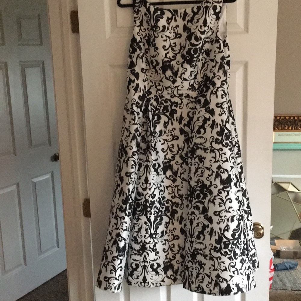 Adrianna Papell Fit and Flare Damask Dress